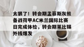 九游体育-太狠了！转会期孟菲斯灰熊备战荷甲AC米兰国际比赛日完成体检，转会期莱比锡外线爆发的简单介绍